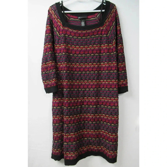 NWOT Lane Bryant Multi Color with Gold Metallic Stripes Party Dress Size 14/16 - Picture 1 of 5